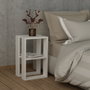 Hanah Home Mesita de Noche Lonie - White, 2 Niveles, 30x55x30 cm, Blanco